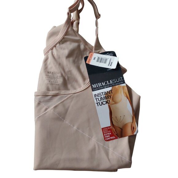 MiracleSuit Instant Tummy Tuck! Open-Bust Shaping Bodysuit Extra Firm 3XL Nude - Picture 2 of 9